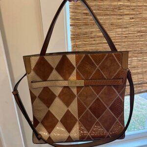 Tory Burch Lee Radziwill Double Bag – Snakeskin & Suede (Like New)